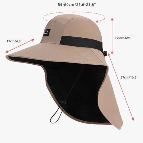 Outdoor Sun Hat for Men Women (1pack-khaki/Arm Sleeves)