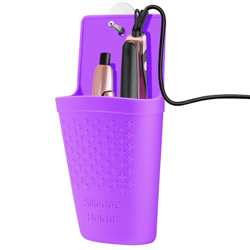 Heat Resistant Silicone Hair Iron Mat and Pouch (1 Pack / Purple)