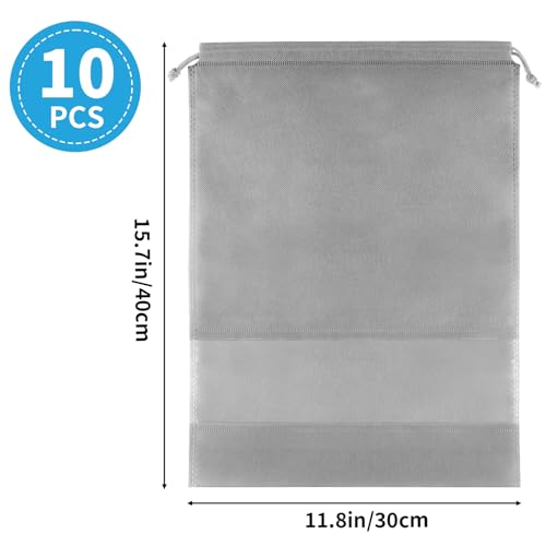 Grey Travel Shoe Bags (Grey / 10 Pack)
