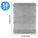 Grey Travel Shoe Bags (Grey / 10 Pack)