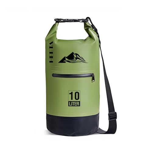 Waterproof Dry Bag Backpack with Zippered Pocket (Green / 40L)