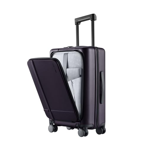 Carry On Luggage 22x14x9 Airline Approved (04-Blackcurrant Oolong / Carry-On 20-Inch (Clamshell, 34L))