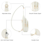 Sling Bag for Women Leather Fanny Pack Crossboday Bags Sling Backpack for Women Beige (3-beige)