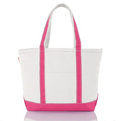 Medium Classic Canvas Tote Bag for Women (Hot Pink)