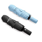 Small Compact Travel Umbrella with UV Protection for Sun & Rain (E-2 Pack Light Blue & Black)