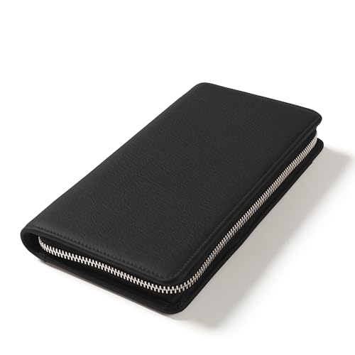 Zippered Travel Wallet & Passport Holder (Black Onyx)