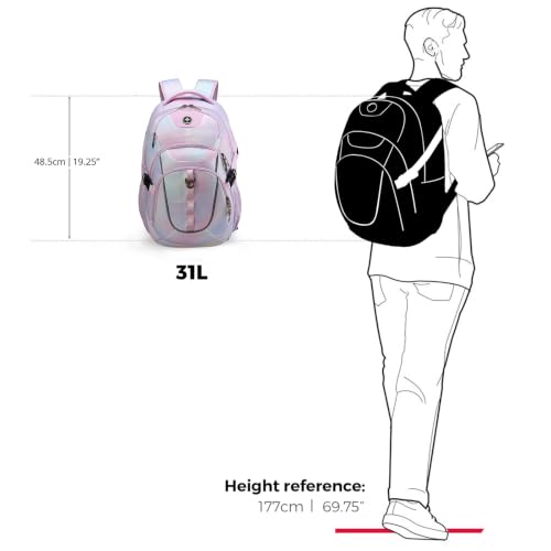 Design Backpack for Men with USB Charging Port SD803 (Pink Purple / Standard)