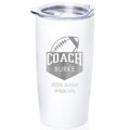 Personalized Football Coach Tumbler (Football / White)