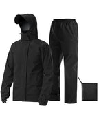 Rain Suit Waterproof Breathable Lightweight 2 (3X-Large / Black)