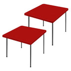 2 Pack Square Spandex Fitted Table Cloth (Red / 34" x 34" (Square))