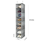 Hanging Shoe Organizer for Closet with Side Mesh Pockets (Grey(2 Pack))