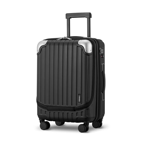 Carry on Luggage 22x14x9 Airline Approved (Black / 20 Inch)