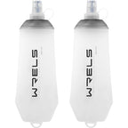 200ml/350ml/500ml Collapsible Soft Flask,BPA Free Folding Soft Water Bottle with Hanging Ring,Lightweight TPU Hydration Flask for Running Marathon Cycling Hiking (Grey-500ml*2)
