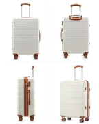 24 Inch Medium Checked Luggage (24 Inch / White Brown)
