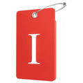 2 Pack Initial Luggage Tags for Suitcases Airplane Travel Essentials (Large I / Red)