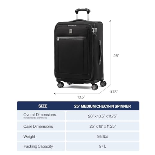 Platinum Elite Checked Luggage Spinner (Checked-Medium 25-Inch / Navy Camouflage)