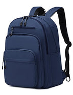 Basic Multi Pocket Multipurpose Backpack Classical Water Resistant Bookbag For School Business Travel or Casual Daypack Backpacks (Dark Blue)