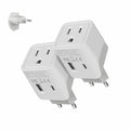 European Egypt Travel Adapter Plug with Dual USB (Pure White)