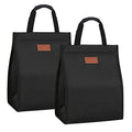Lunch Bags for Women Insulated Reusable Lunch Tote with Internal Pocket (Black / 2 pack)