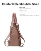 Large Sling Bag for Women Crossbody Purse Leather Fashionable Trendy Chest Bag for Travel (Dusty Rose / Leather-like Flex)