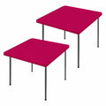 2 Pack Square Spandex Fitted Table Cloth (Fuchsia / 34" x 34" (Square))