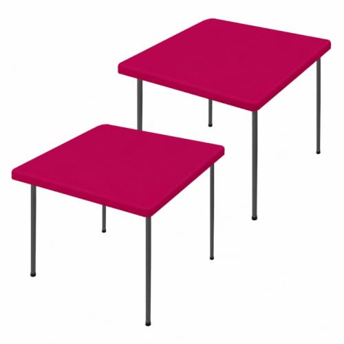 2 Pack Square Spandex Fitted Table Cloth (Fuchsia / 34" x 34" (Square))