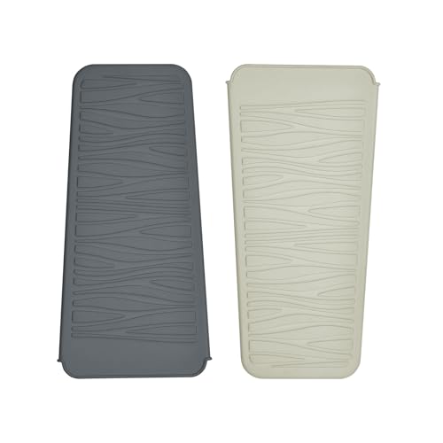 2 Pack Silicone Heat Resistant Travel Pouch for Straightener (2 Pack / Light Grey&beige)