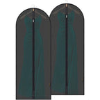 2PK Garment Bags for Hanging Clothes (60" 2PK / Black-Translucent)