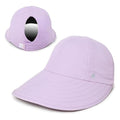 Womens Sunblocker UPF 50 Wide Brim Ponytail Sun Hat (One Size / Lavender)