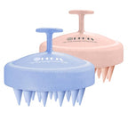 2 Pack Scalp Massager Hair Growth Scrubber for Dandruff Removal (Blue & Flesh Pink)