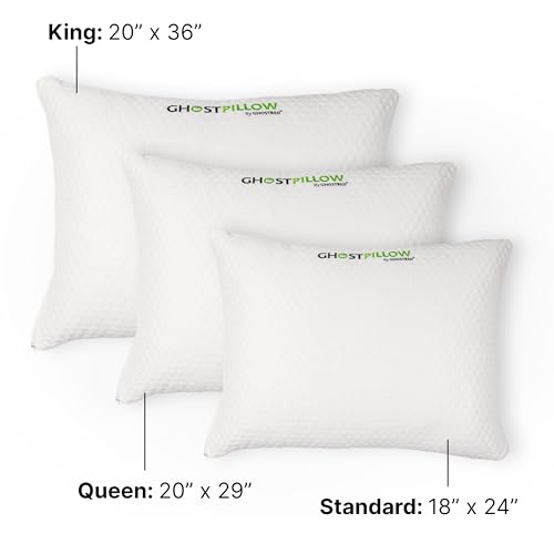 Shredded Memory Foam Pillow with Adjustable Gel and Cooling Breathable Cover (King)