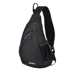 Sling Bag Men Backpack Unisex One Shoulder Bag Hiking Travel Backpack Crossbody with USB Port for Men Women Versatile Casual Daypack (Black-19'')