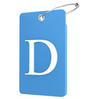 2 Pack Initial Luggage Tags for Suitcases Airplane Travel Essentials (Large D / Blue)