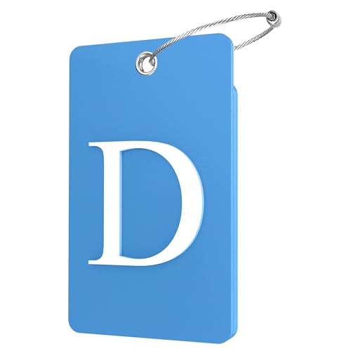 2 Pack Initial Luggage Tags for Suitcases Airplane Travel Essentials (Large D / Blue)