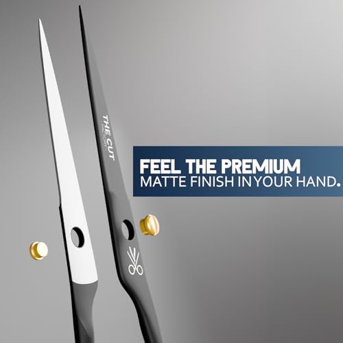 The Cut Factory® Hair Scissors & Hair Cutting Scissors (Black, High Carbon Steel)