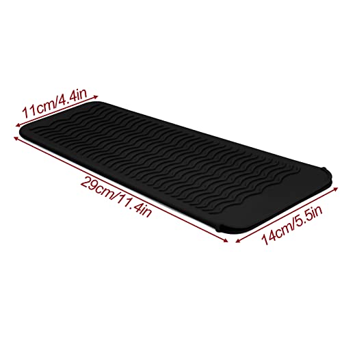 Silicone Heat Resistant Mat Pouch for Hair Straightener (2 Pack / Black)