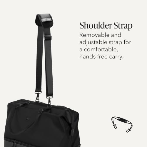 Signature Large Hardside Expandable Spinner Luggage & Weekender Tote Set (2-Piece Set (Weekender/27") / Black)
