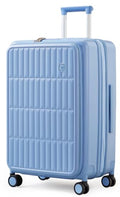 Expandable Top Open 28 Inch Checked Luggage with Spinner Wheels (Blueberry Blue / Checked-Large 28-Inch)
