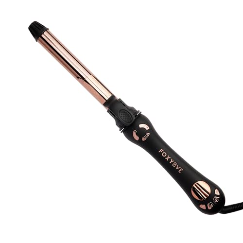 Rotating Curling Iron (1 inch / Black - Rose Gold - Titanium Rotating Curler)