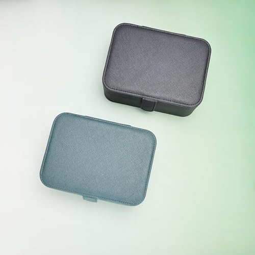 2 Layer Large Jewelry Travel Case with 4 Jewelry Pouches (dark green)