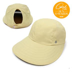 Womens Sunblocker UPF 50 Wide Brim Ponytail Sun Hat (One Size / Lemon)