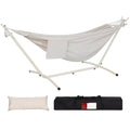 LazyDaze Hammocks Double Hammock with Stand (Pure Beige)