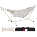 LazyDaze Hammocks Double Hammock with Stand (Pure Beige)