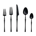 20 piece Black Flatware Set 304 Stainless Steel Fork Spoon Cutlery Luxury Mirror Polished Silverware (Service for 4 / Black)