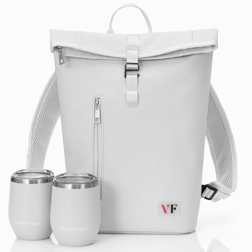Two Bottle Rolltop Wine Tote Bag (Gray)