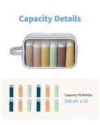 Clear Toiletry Bag for Women (YB-Greyish Blue Stripe)