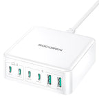 270W GaN 6‑Port Charging Station (White-270W)