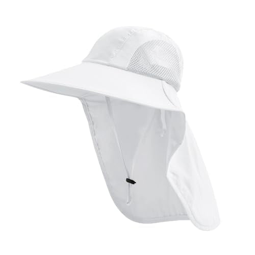 Sun Hat for Men Women with Neck Flap (6 3/4-6 7/8 / 1pack-white)