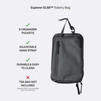 Explorer Slim Hanging Water Resistant Travel Toiletry Bag (Black / Slim)