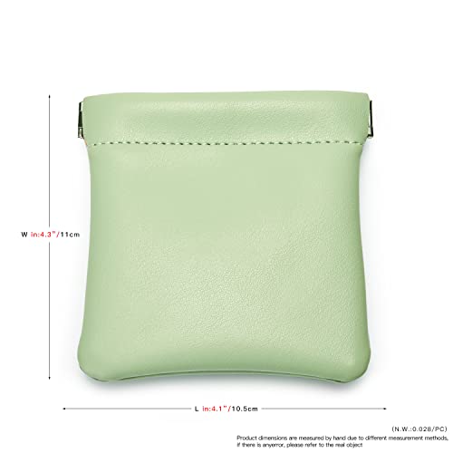 Green PU Leather Jewelry Travel Pouch Multi (Green / 4.21"x4.33")